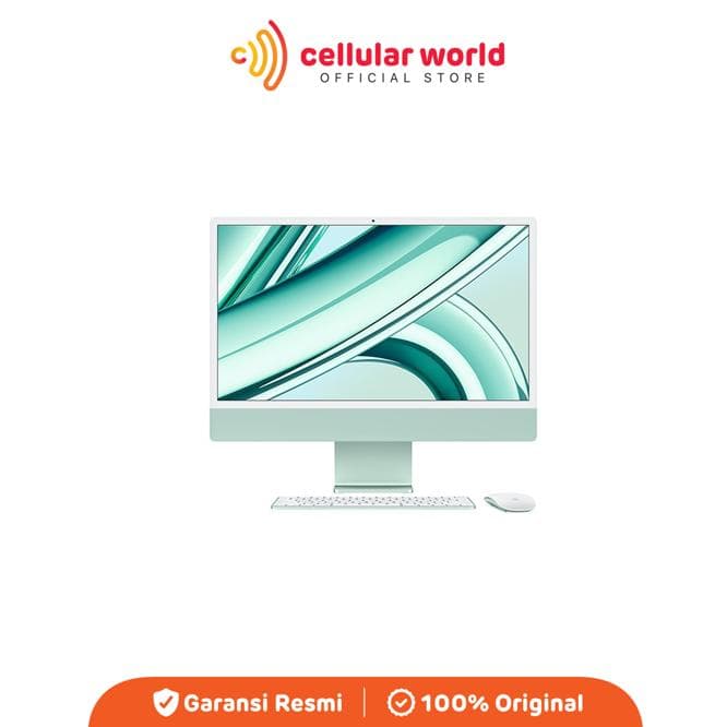 iMac 24 inci (M3, Dua Port, 2024) 8core CPU. 8Core GPU 8/256GB Resmi