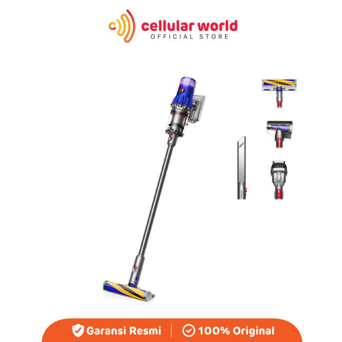 Dyson V12 Detect Slim Fluffy Vacuum Cleaner - Nickel [Garansi Resmi]