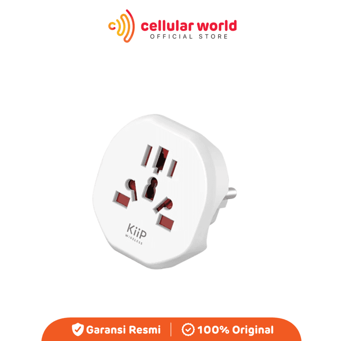 KiiP Wireless Compact Universal Travel Adaptor C25T Putih [Garansi Resmi]