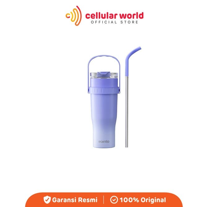 Tumbler Ecentio 1200ML Stailess Steel Car Cup - Blue Gradient [Garansi Resmi]