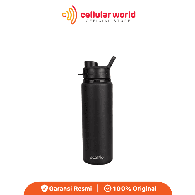 Tumbler Ecentio 750ML Aluminium Bottle Cup Cold Water - Black