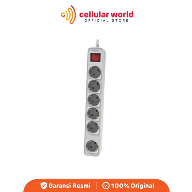 Philips CHP2164W Power Strip 6 Socket -White [Garansi Resmi]