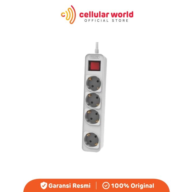 Philips CHP2144W Power Strip 4 Socket -White [Garansi Resmi]