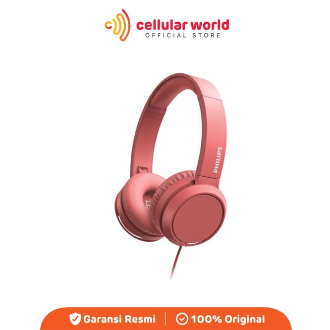 Philips TAH4105RD Wired Headphone Over-Ear Red [Garansi Resmi]
