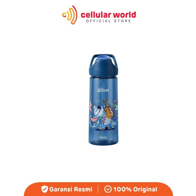 Tumbler Ecentio 500ML Stitch Children Plastic Outdoor Cup - Blue [Garansi Resmi]