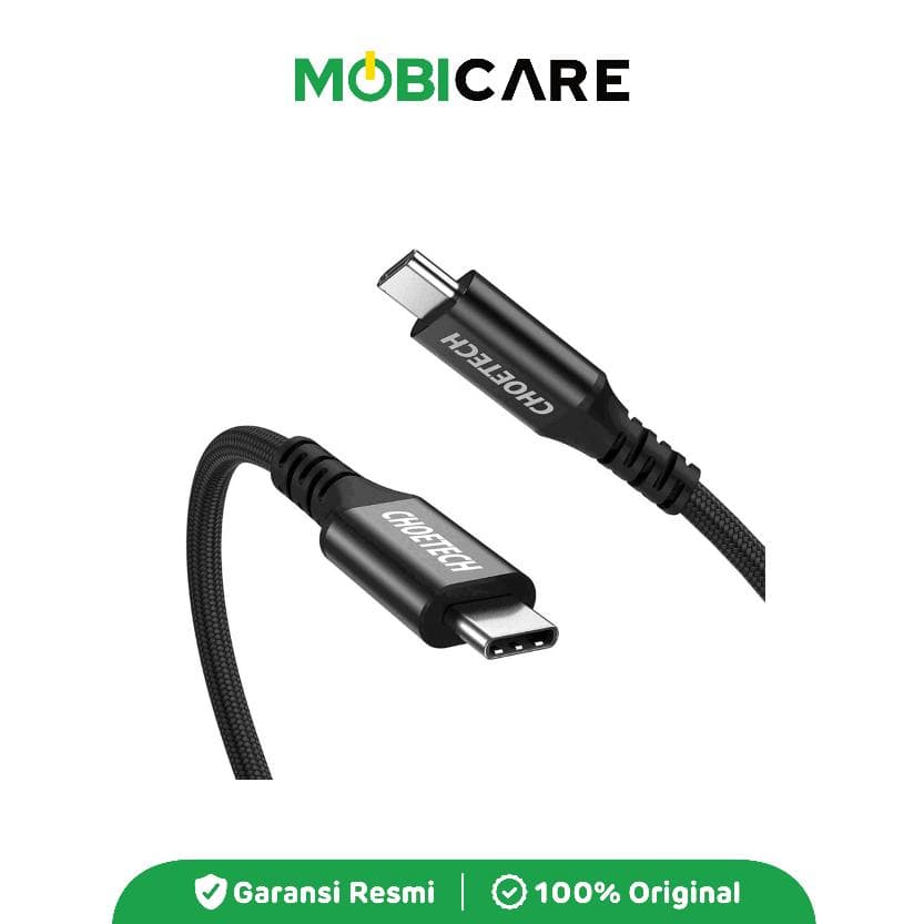 Choetech XCC-1007 Kabel Data USB-C to USB-C 3.1 Gen2 6.6FT 100W 2M Black PD Fast Charging 10Gbps 4K Video
