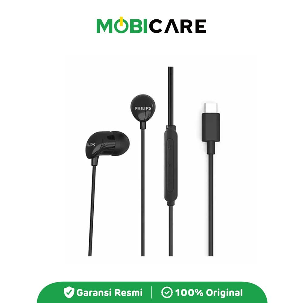 Philips TAE2146BK Handsfree In-Ear Type-C Black [Garansi Resmi]