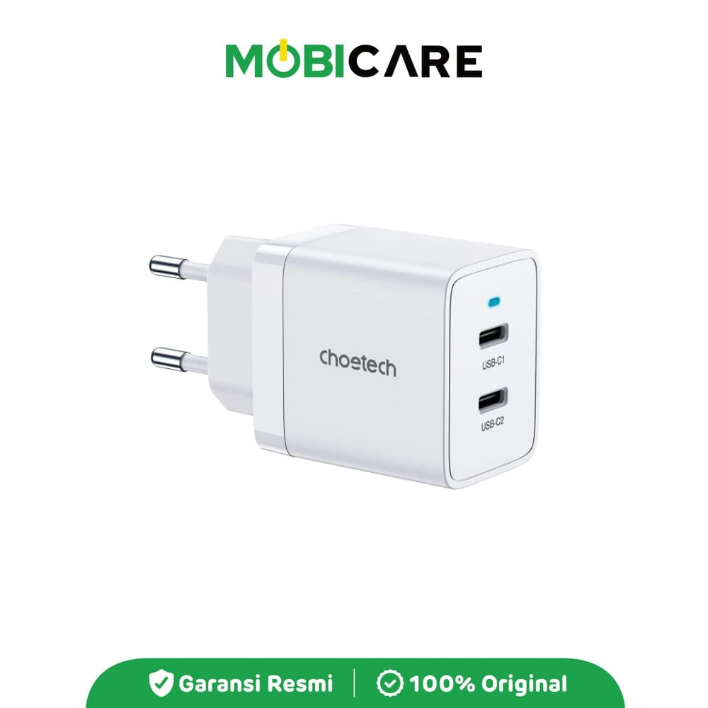 Choetech Q5006 Wall Charger PD 40W 2C White Dual USB-C Fast Charging PD 3.0 Compact Design