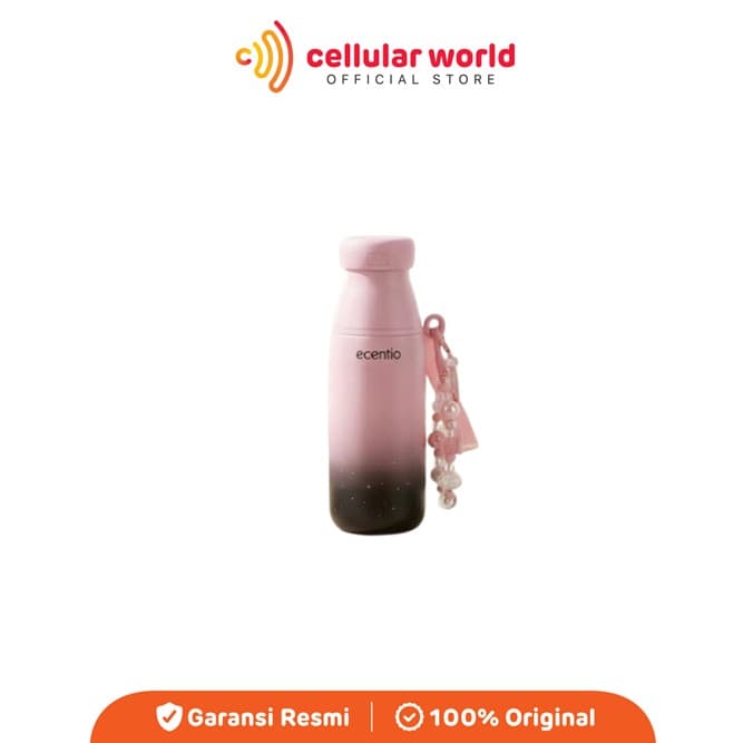 Tumbler Ecentio 530ML Gradient Color Outdoor Bottle Bullet Cap - Pink Black [Garansi Resmi]