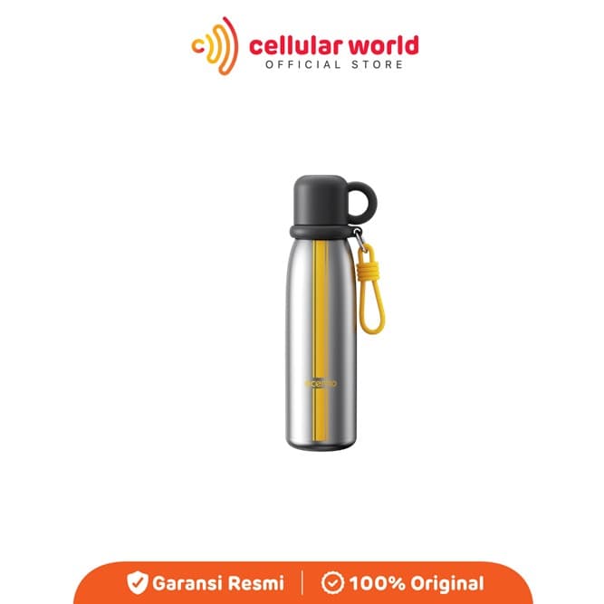 Tumbler Ecentio 600ML Straw Outdoor Bootle with Handle Silver [Garansi Resmi]