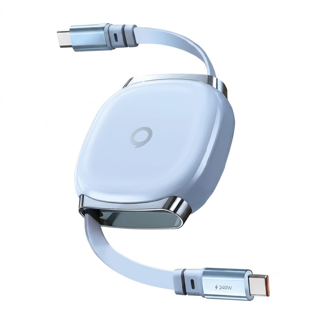 Kiip PCR240CTC Retractable Kabel Data USB-C to USB-C 240W PD Fast Charging [ Garansi Resmi ]