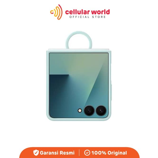 Official Samsung Galaxy Z Flip7 Silicone Case with Ring - Light Green ( Garansi Resmi )
