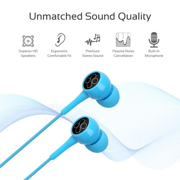 Wired Earphone Stereo Blue PROMATE