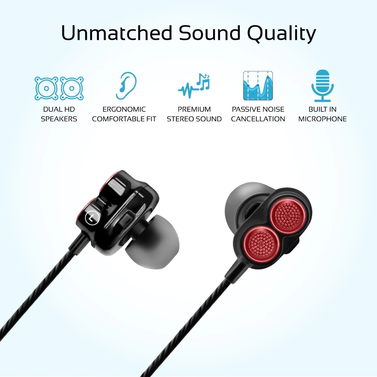 Jual Wired Earphone Double Bass Stereo 