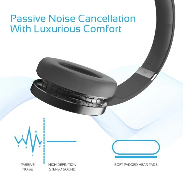 Wireless Bluetooth Foldable Over Ear Headset Hitam PROMATE