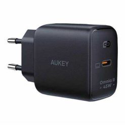 Aukey Adapter PA-B2T Single Port 45W WIth Gan Power Tech - Black