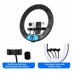 INBEX ILR46 46cm LED Ring Light 18 Inch with 3 Phone Holder